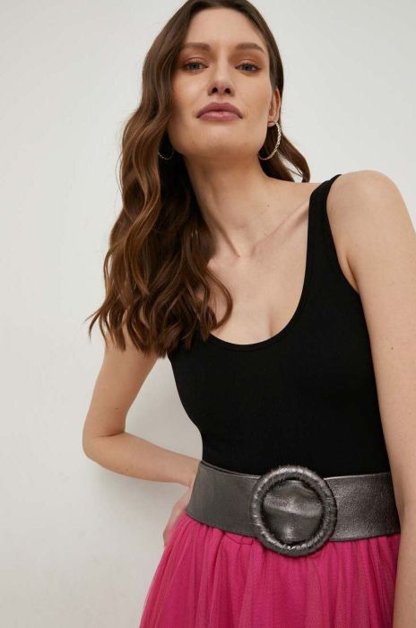 Шкіряний ремінь Answear Lab жіночий колір срібний