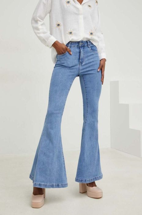 Джинси Answear Lab X Лімітована колекція SISTERHOOD жіночі висока посадка колір блакитний (3072683) Джинси Answear Lab X Лімітована колекція SISTERHOOD жіночі висока посадка колір блакитний (3072683)