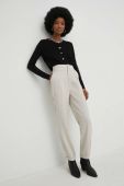 Штани Answear Lab жіночі колір бежевий пряме висока посадка (2956100) Штани Answear Lab жіночі колір бежевий пряме висока посадка (2956100)
