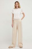 Штани Answear Lab жіночі колір бежевий широке висока посадка (3125114) Штани Answear Lab жіночі колір бежевий широке висока посадка (3125114)
