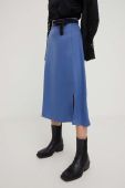 Спідниця Answear Lab midi розкльошена колір блакитний (3217518)