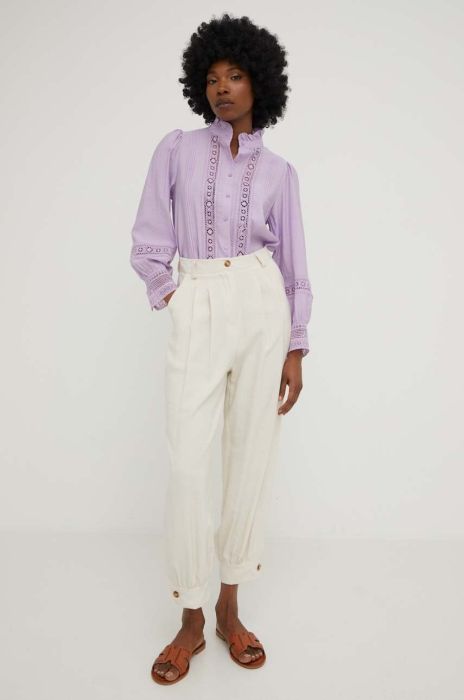 Штани Answear Lab жіночі колір білий широке висока посадка (3213099) Штани Answear Lab жіночі колір білий широке висока посадка (3213099)