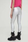 Штани Answear Lab жіночі колір срібний облягаюче середня посадка