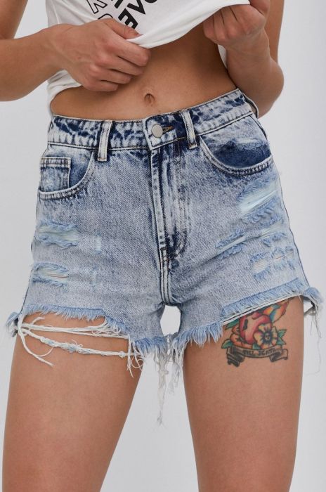 Джинсові шорти Answear Lab жіночі гладкі висока посадка колір блакитний (1501910)