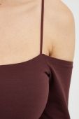 Боді Answear Lab колір бордовий однотонна Боді Answear Lab колір бордовий однотонна