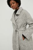 Пальто з домішкою вовни Answear Lab колір сірий перехідний oversize