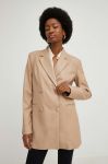 Піджак Answear Lab колір бежевий двобортний однотонна (2818605) Піджак Answear Lab колір бежевий двобортний однотонна (2818605)