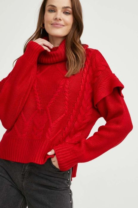Светр Answear Lab жіночий колір червоний легкий гольф (2798896)
