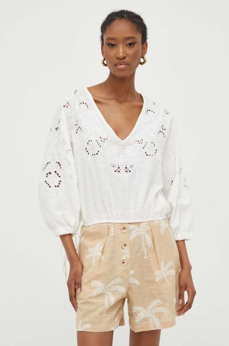 Бавовняна блузка Answear Lab жіноча колір білий однотонна (3317553)