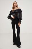 Блузка Answear Lab жіноча колір чорний однотонна (3380237)