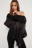 Блузка Answear Lab жіноча колір чорний однотонна (3380237)