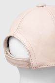 Шкіряна кепка Answear Lab X Лімітована колекція NO SHAME колір бежевий однотонна