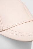 Шкіряна кепка Answear Lab X Лімітована колекція NO SHAME колір бежевий однотонна