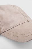 Замшева бейсболка Answear Lab колір бежевий однотонна Замшева бейсболка Answear Lab колір бежевий однотонна