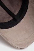 Замшева бейсболка Answear Lab колір бежевий однотонна Замшева бейсболка Answear Lab колір бежевий однотонна