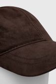 Замшева бейсболка Answear Lab колір коричневий однотонна