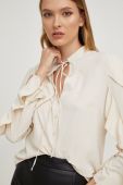 Сорочка Answear Lab жіноча колір бежевий regular в'язане декольте Сорочка Answear Lab жіноча колір бежевий regular в'язане декольте