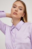 Сорочка Answear Lab жіноча колір фіолетовий regular класичний комір