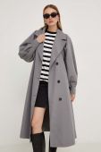Пальто Answear Lab X Лімітована колекція NO SHAME жіноче колір сірий перехідне двобортне