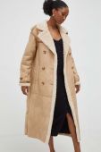 Пальто Answear Lab жіночий колір бежевий перехідний oversize (3633814)