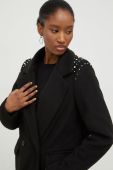Пальто Answear Lab жіночий колір чорний перехідний двобортний (3645808)