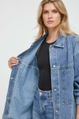 Джинсова куртка Answear Lab Premium Jeans жіноча перехідна oversize колір блакитний