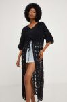 Накидка Answear Lab колір чорний oversize однотонна Накидка Answear Lab колір чорний oversize однотонна