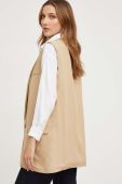 Жилетка з домішкою льону Answear Lab колір бежевий однобортний Жилетка з домішкою льону Answear Lab колір бежевий однобортний