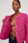 Піджак з вовною Answear Lab колір рожевий однобортний однотонна Піджак з вовною Answear Lab колір рожевий однобортний однотонна