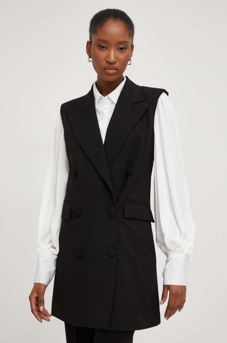 Безрукавка Answear Lab колір чорний однобортний (3569081) Безрукавка Answear Lab колір чорний однобортний (3569081)