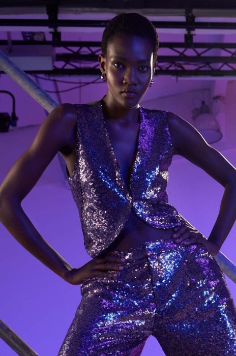 Безрукавка Answear Lab колір фіолетовий однобортний Безрукавка Answear Lab колір фіолетовий однобортний