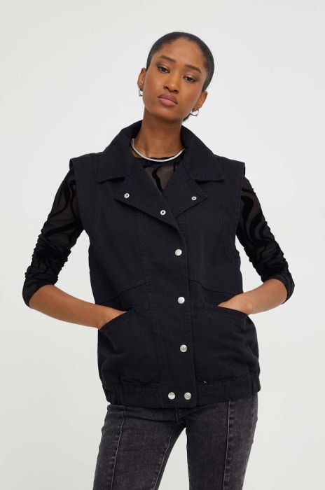 Джинсова безрукавка Answear Lab жіночий колір чорний перехідний Джинсова безрукавка Answear Lab жіночий колір чорний перехідний