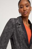 Джинсовий піджак Answear Lab колір сірий однобортний однотонна
