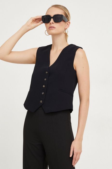 Безрукавка Answear Lab колір чорний однобортний (3674733) Безрукавка Answear Lab колір чорний однобортний (3674733)