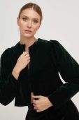 Піджак Answear Lab колір зелений без застібки однотонна