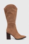 Чоботи Answear Lab жіночі колір коричневий каблук блок Чоботи Answear Lab жіночі колір коричневий каблук блок
