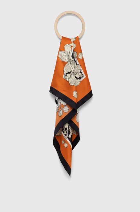 Шовкова хустка на шию Answear Lab колір помаранчевий візерунок