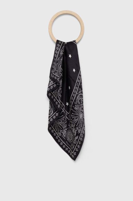 Шовкова хустка на шию Answear Lab колір чорний візерунок (3345075)