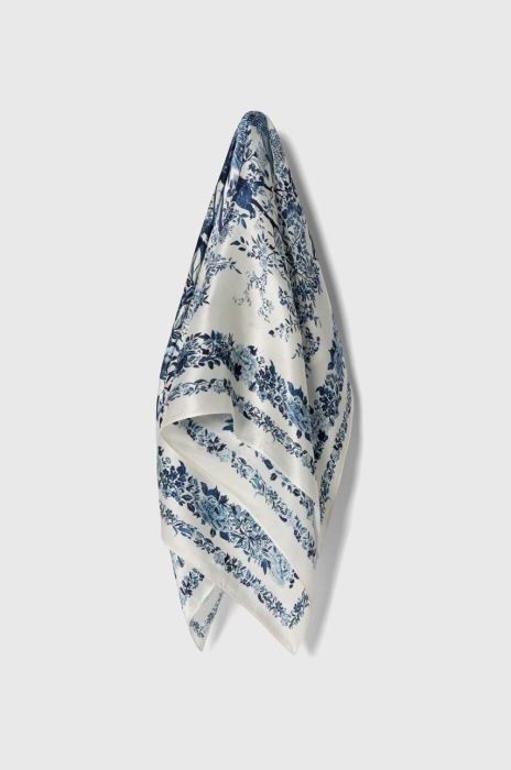 Шовкова хустка на шию Answear Lab візерунок колір блакитний (3525324)