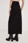 Джинсова спідниця Answear Lab X Лімітована колекція NO SHAME колір чорний midi пряма