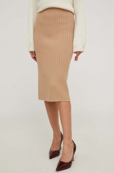 Спідниця Answear Lab колір бежевий maxi олівець (3589250)