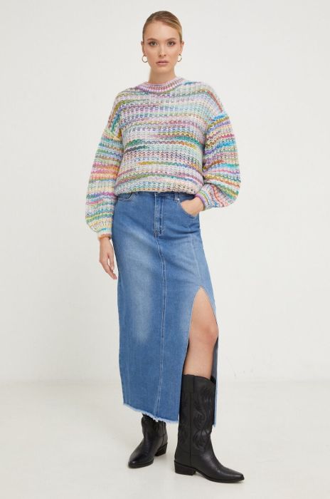 Джинсова спідниця Answear Lab maxi пряма колір блакитний (3674759)