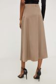 Спідниця Answear Lab колір бежевий midi розкльошена