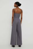 Комбінезон з домішкою вовни Answear Lab колір сірий оголена спина