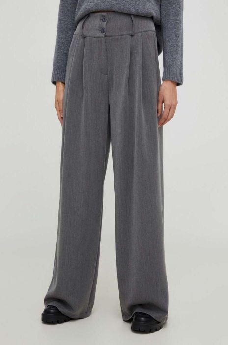 Штани Answear Lab жіночі колір сірий широке висока посадка (3606659)