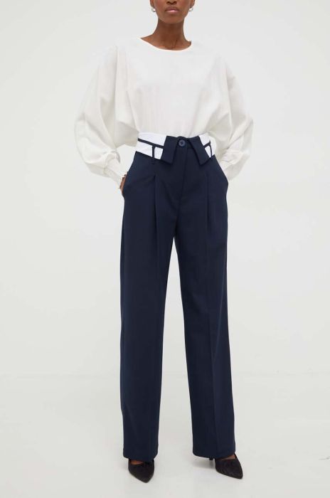 Штани Answear Lab жіночі колір синій пряме висока посадка (3652115) Штани Answear Lab жіночі колір синій пряме висока посадка (3652115)