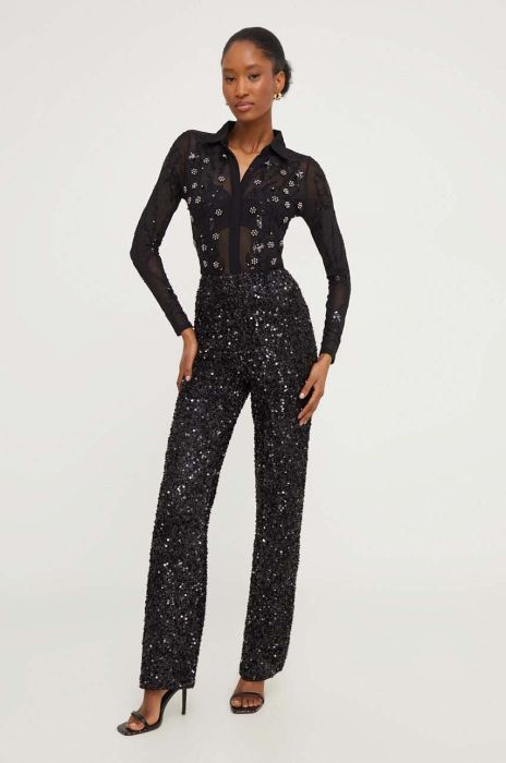 Штани Answear Lab жіночі колір чорний кльош висока посадка (3687661)