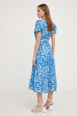 Бавовняна сукня Answear Lab midi розкльошена колір блакитний (3389260)