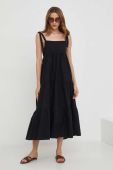 Бавовняна сукня Answear Lab колір чорний midi розкльошена (3395875)