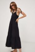 Бавовняна сукня Answear Lab колір чорний midi розкльошена (3395875)